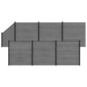 vidaXL Gjerdesett 1138 x 186 cm WPC og Aluminium Grå
