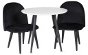 Venture Design Plaza & Velvet spisegruppe Hvit/svart 2 st stoler & bord 60 cm