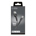 SBS TECABLEUSBIP589K USB A Lightning kabel 1m svart TECABLEUSBIP589K