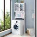 Toalettskap baderomshylle toaletthylle vaskemaskinskap med 3 hyller hvit 60 x 22 x 170,5 cm