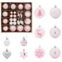  Julekule Sett 40 pcs Hvit og Rosa