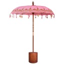 vidaXL Balinesisk parasoll med base Rosa og Brun Ø 180 190 cm