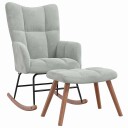 vidaXL Vippestol med fotstøtte Lysegrå 78 x 61 x 98 cm Fløyel