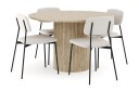 Andrarum Uppveda Spisegruppe 120 cm Rund Travertin med 4 Lowe Spisestoler Travertin