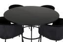 Copenhagen Matgruppe 140 cm Rund med 4 Berit stoler - Sort