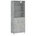 vidaXL Highboard betong grå 69,5x34x180 cm konstruert tre 8720845927929