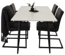 Venture Design Polar & Art spisegruppe Hvit/svart 4 st stoler & bord 180 x 90 cm