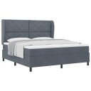  Box Spring Seng med Madrass Mørkegrå 180x200 cm Fløyel