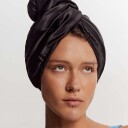 GLOV Double-Sided Satin Hair Towel Wrap Satin Black