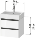 Duravit Ketho.2 Servantskap 2 Skuffer 584x460 mm Grafitt Matt
