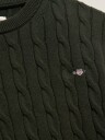 Gant Kids Shield Cotton Cable Neck Sweater   Khaki green   134