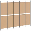vidaXL 5-panel romskille Beige 250 x 200 cm Stoff