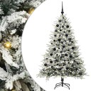  Kunstig forhåndsbelyst juletre med kule sett grønn 180 cm
