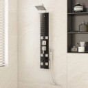 vidaXL Dusjpanel glass 18x45,5x130 cm svart