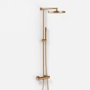 Semplice SRL10 S02 Termostatsett XL Rain Delux Ø28 M/Easyclean PVD Børstet Kobber Dusjsett