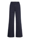 Lauren Ralph Lauren Cotton Twill Wide Leg Pant   Blue   32