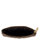 DARK Velvet Quilted Mini Pouch Chocolate Brown