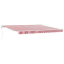 Automatisk uttrekkbar markise rød og hvit stripe 400x350 cm