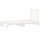vidaXL Uttrekkbar dagseng hvit 2x(90x190) cm heltre furu
