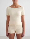 aim´n Tulip Short Sleeve Top - White - XS