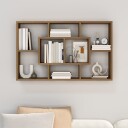 vidaXL Vegghylle brun eik 85x16x52,5 cm konstruert tre
