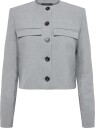 Mango Straight Jacket With Flap Pockets   GREY   M