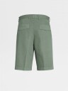 Zegna Cotton-Linen Bermuda - Green Grønn 48