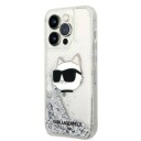 Karl Lagerfeld Glitter Choupette Hardcase til iPhone 14 Pro Max 6,7" Sølv