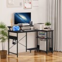Selgro Hjørneskrivebord datamaskinbord 3 hyller ModernHome Svart