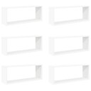  Vegghyller kubeformet 6 stk hvit 60x15x23 cm sponplate 8720286595534