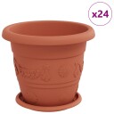 vidaXL Plantepotter 24 stk. Klinker Rød Ø 26 x 21.5 cm Plast
