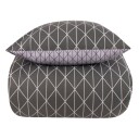 Borg Living Sengetøy 200x200 cm - Harlequin Grå sengesett - 100% bomull -  dobbeltdynetrekk