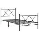  Sengeramme i metall med hode- og fotgavl svart 90x200 cm 8721012373976