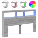  Hodegavl skap med LED grå sonoma 160x17x102 cm 8721012465237