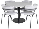 Venture Design Razzia & Arrow spisegruppe Grå/grå 4 st stoler & bord 106 cm