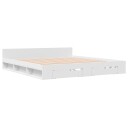  Sengeramme med skuffer hvit 180x200 cm konstruert tre 8721102623806