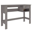 vidaXL Skrivebord HAMAR lysegrå 110x40x75 cm heltre furu