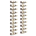 vidaXL Veggmontert vinstativ for 10 flasker 2 stk gull metall