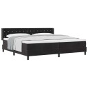  Box Spring Seng med Madrass Svart 200x200 cm Fløyel