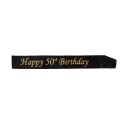 Hisab/Joker Company AB Ordensbånd Happy Birthday Svart/Gull - 50