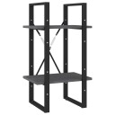 vidaXL Bokhylle 2 niv?er gr? 40x30x70 cm heltre furu