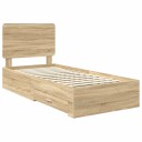  Sengestamme med skuff Sonoma eik 75 x 190 cm Konstruert tre