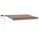 vidaXL Uttrekkbar markise Gråbrun 400 × 350 cm Stoff og Aluminium