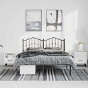 vidaXL Sengeramme i metall med hodegavl svart 135x190 cm 8721012210974