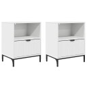  Nattbord med skuff 2 pcs Hvit 49 x 36 x 61 cm Konstruert tre