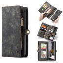 Caseme 2-i-1 Multifunksjonell Samsung Galaxy S22 Ultra 5G Lommebok-deksel Svart