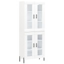 vidaXL Highboard hvit 69,5x34x180 cm konstruert tre 8720845477035