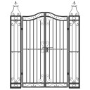 vidaXL Hageport svart 121x8x150 cm smijern
