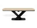 Salvas Uttrekkbart spisebord 160–240 cm ovalt - Sandfarget topp; svart base