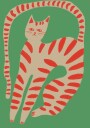 Striped Cat Stretching Plakat / 70x100